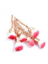 Juego de 6 pinceles de maquillaje con diseño de flores de rosa, fáciles de aplicar.